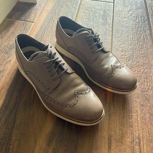 Grand Wingtip Perforated Grey Brogue Shoes. Size 10.5